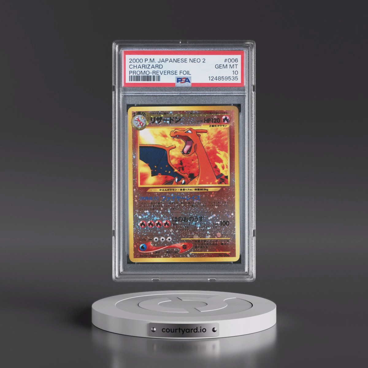 2000 Pokémon Neo 2 Promo #006 Charizard - Reverse Foil (PSA 10 GEM MINT)