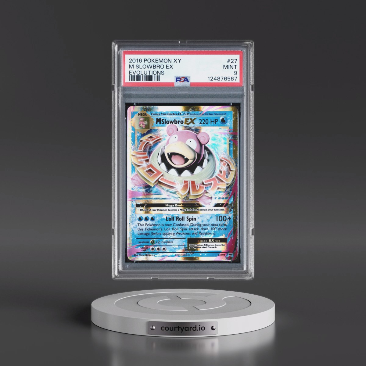 2016 Pokémon XY Evolutions #27 M Slowbro EX - Holo (PSA 9 MINT)