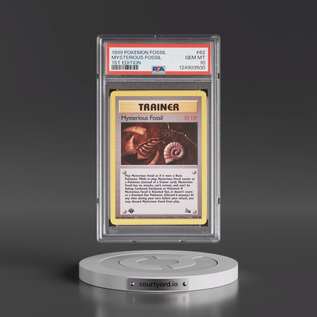 1999 Pokémon Fossil #62 Mysterious Fossil - 1st Edition (PSA 10 GEM MINT)