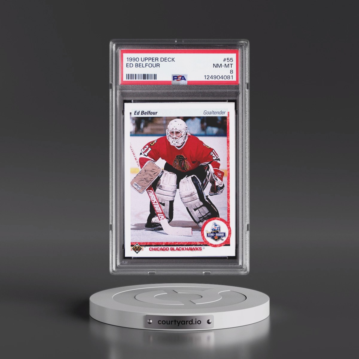 1990 Upper Deck #55 Ed Belfour (PSA 8 NM-MT)
