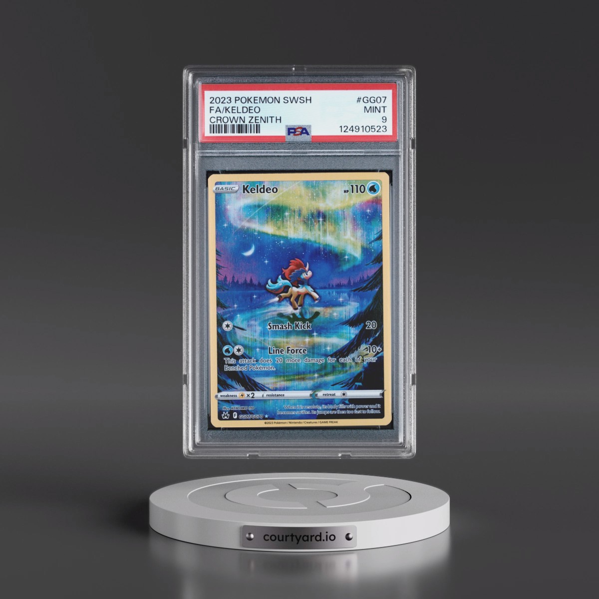 2023 Pokémon Sword and Shield Crown Zenith #GG07 Keldeo - Full Art (PSA 9 MINT)