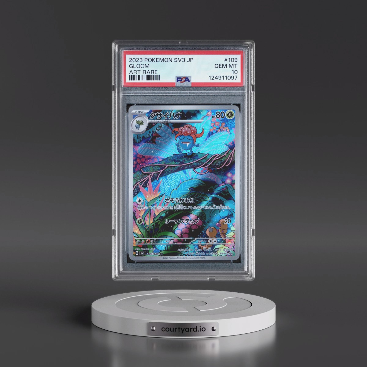 2023 Pokémon SV3-Ruler of the Black Flame #109 Gloom - Art Rare (PSA 10 GEM MINT)