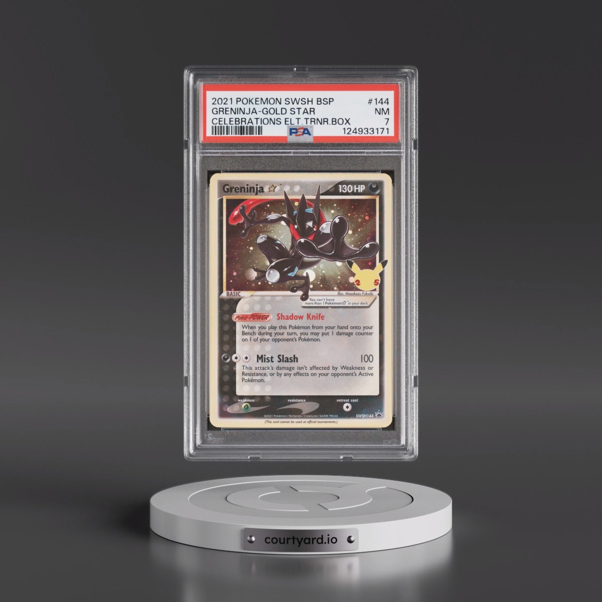 2021 Pokémon Swsh Black Star Promo #144 Greninja-Gold Star - Celebrations Elite Trainer Box (PSA 7 NM)