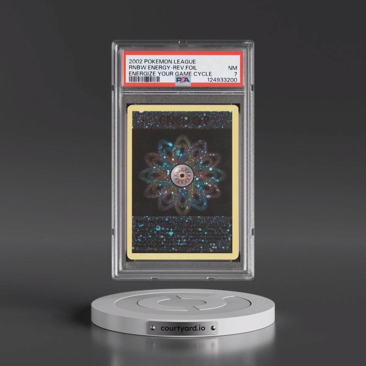 2002 Pokémon League Energize Your Game Cycle Rainbow Energy - Reverse Foil (PSA 7 NM)