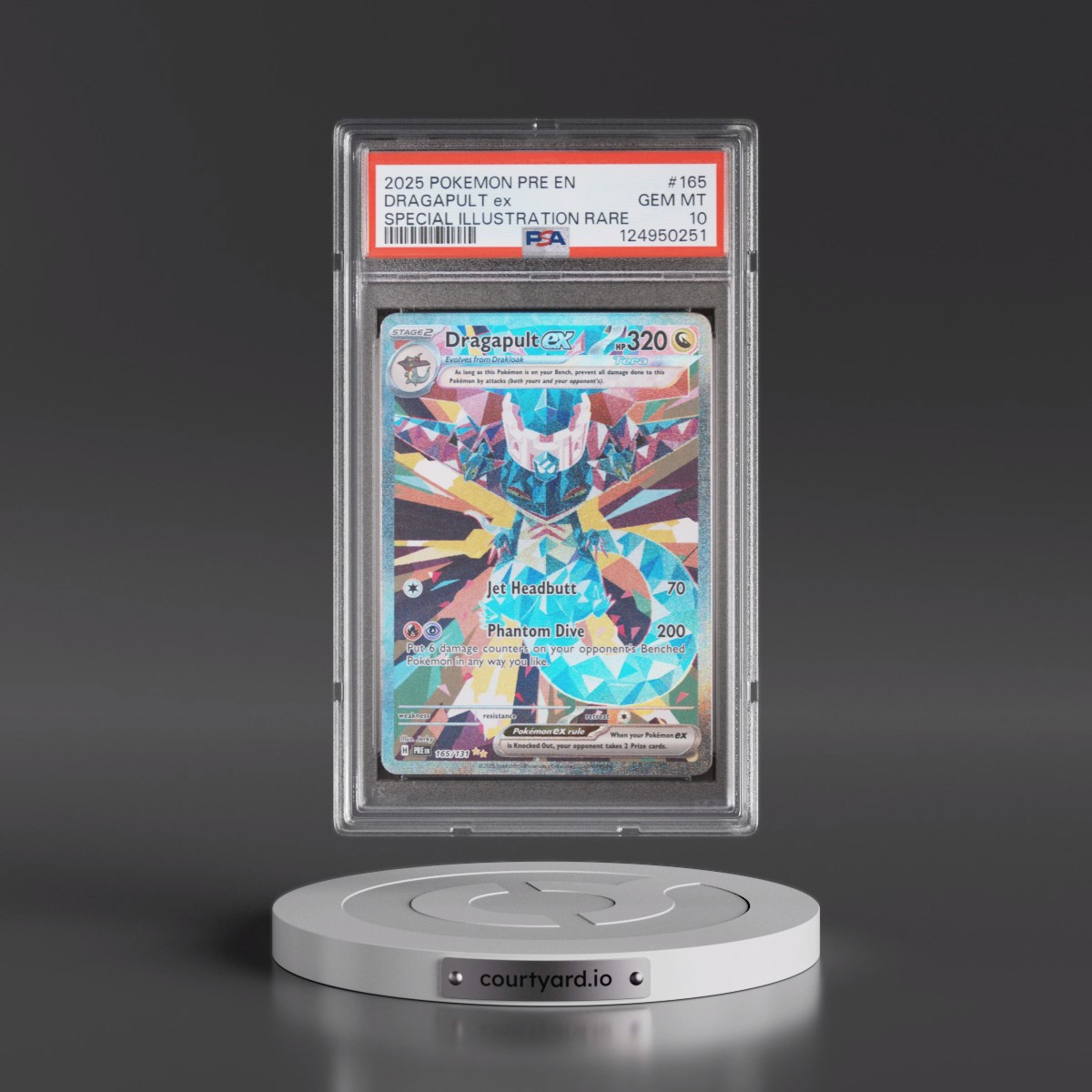 2025 Pokémon Pre EN-Prismatic Evolutions #165 Dragapult EX - Holo Special Illustration Rare (PSA 10 GEM MINT)