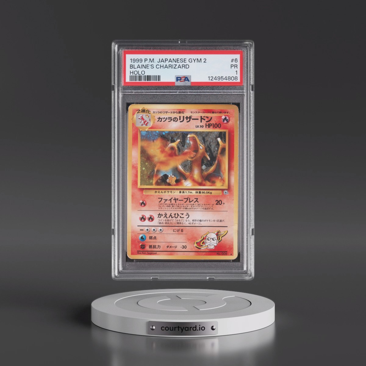 1999 Pokémon Gym 2 #6 Blaine's Charizard - Holo (PSA 1 PR)
