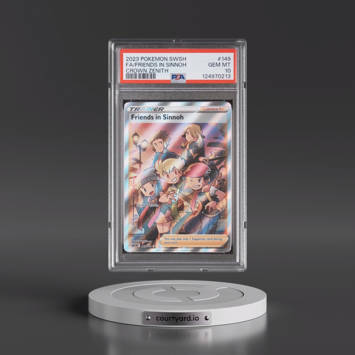 2023 Pokémon Sword and Shield Crown Zenith #149 Friends in Sinnoh - Full Art (PSA 10 GEM MINT)