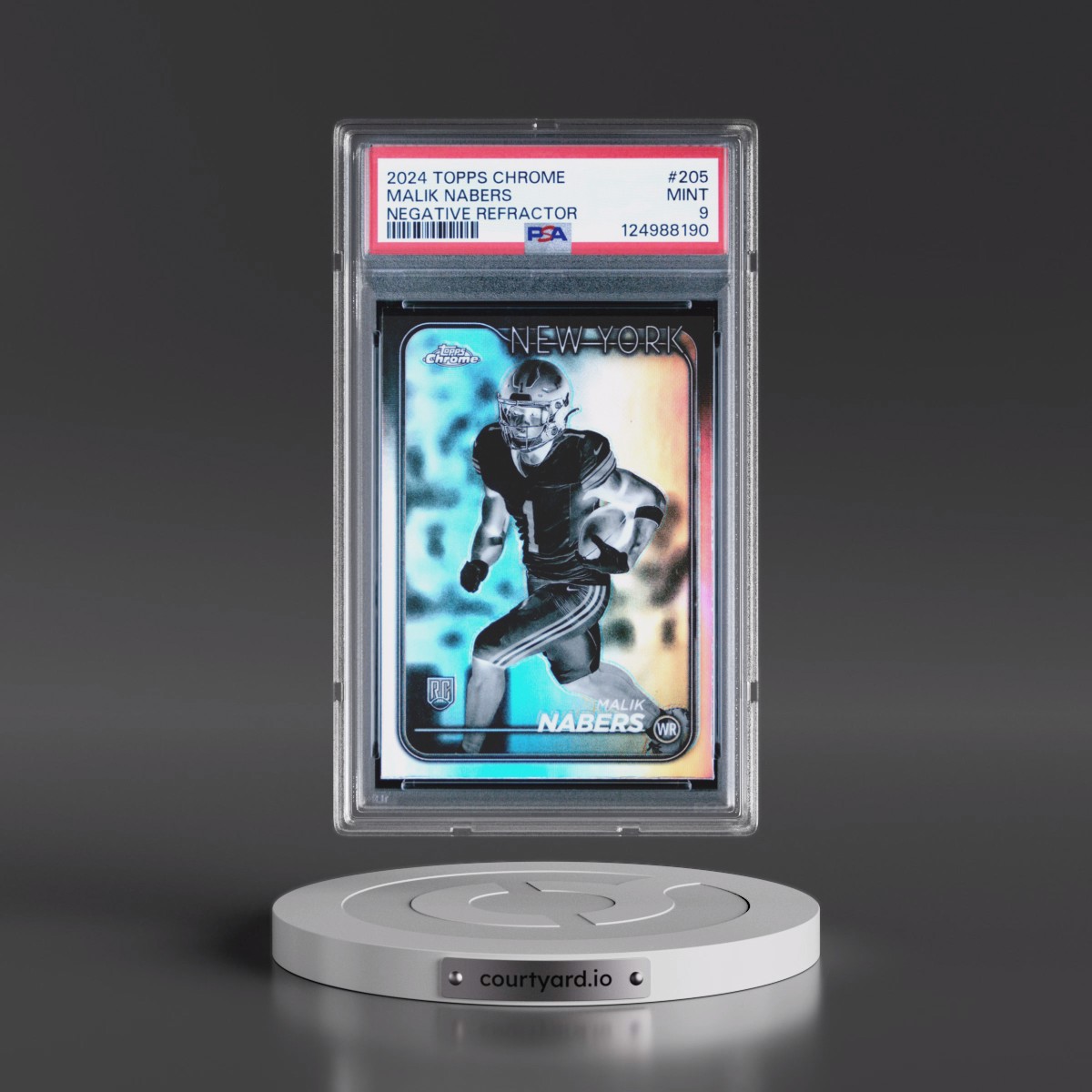 2024 Topps Chrome Malik Nabers - Negative Refractor #205 PSA 9