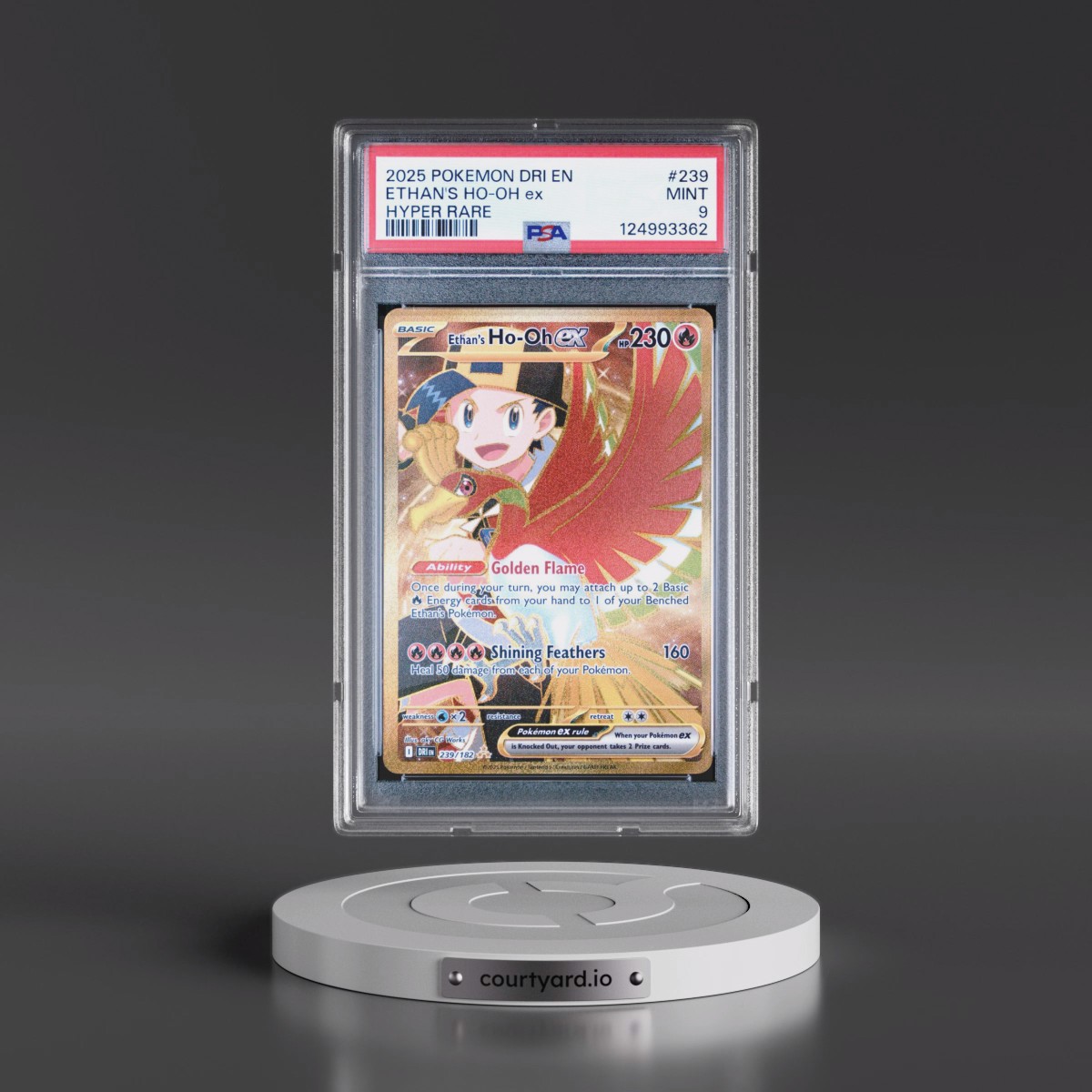 2025 Pokémon Dri EN-Destined Rivals #239 Ethan's HO-Oh EX - Holo Hyper Rare (PSA 9 MINT)