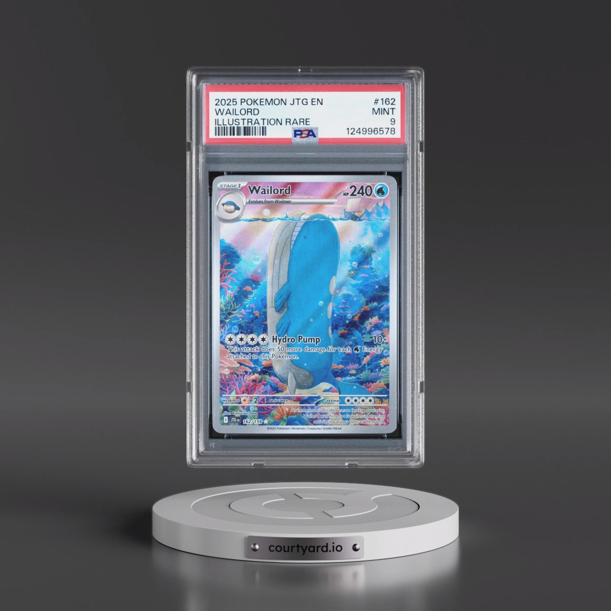 2025 Pokémon Jtg EN-Journey Together #162 Wailord - Illustration Rare (PSA 9 MINT)