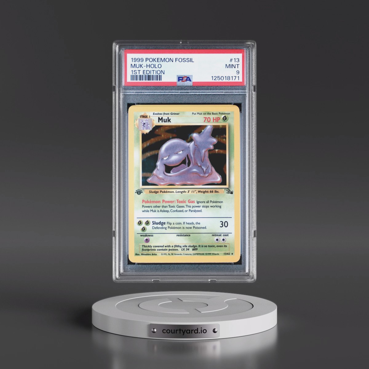 1999 Pokémon Fossil #13 Muk - 1st Edition Holo (PSA 9 MINT)