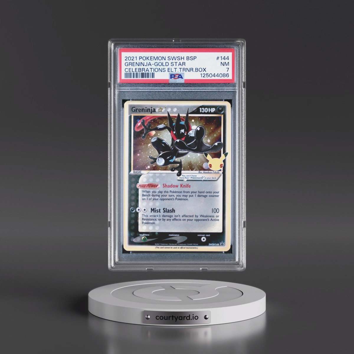2021 Pokémon Swsh Black Star Promo #144 Greninja-Gold Star - Celebrations Elite Trainer Box (PSA 7 NM)