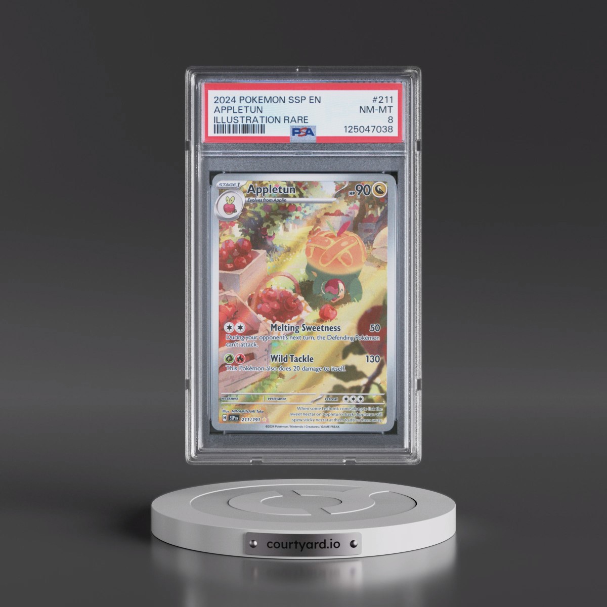 2024 Pokémon Ssp EN-Surging Sparks #211 Appletun - Illustration Rare (PSA 8 NM-MT)