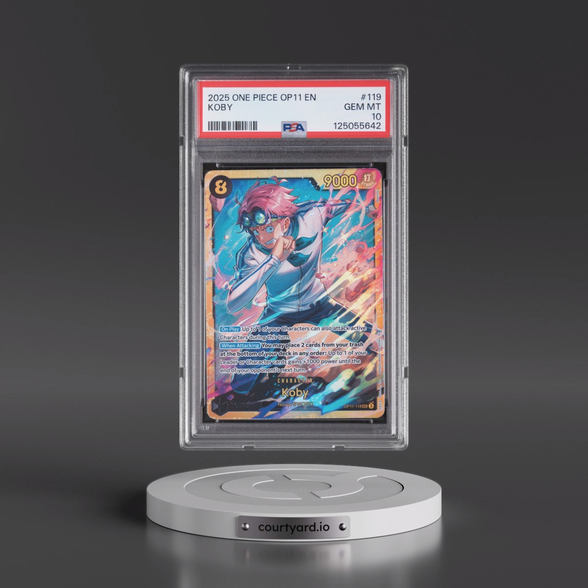 2025 One Piece OP11-A Fist of Divine Speed #119 Koby (PSA 10 GEM MINT)