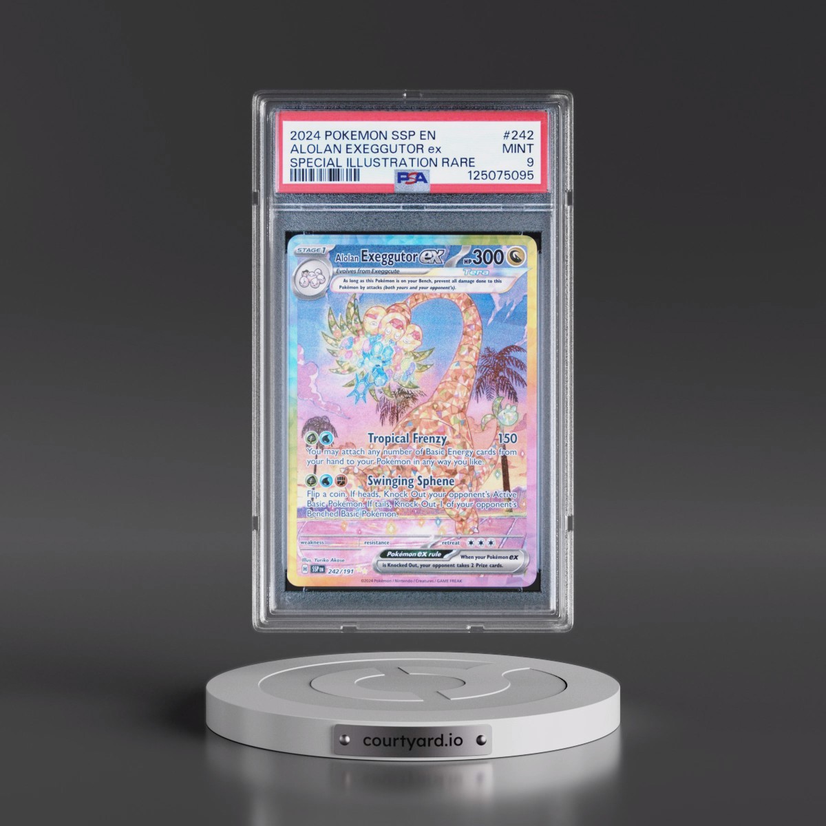 2024 Pokémon Ssp EN-Surging Sparks #242 Alolan Exeggutor EX - Holo Special Illustration Rare (PSA 9 MINT)