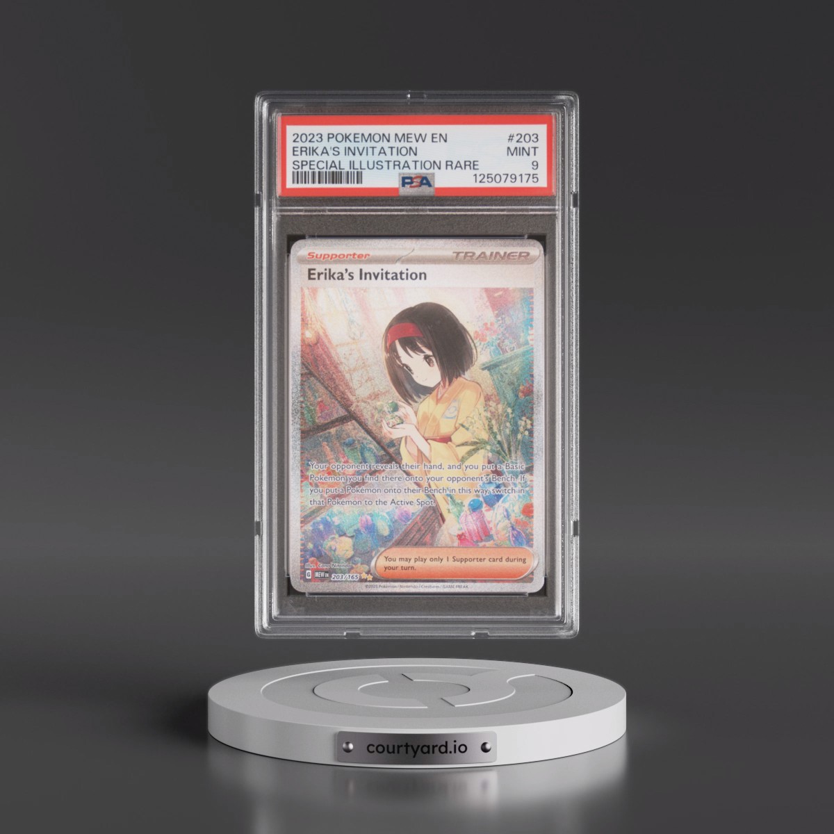 2023 Pokémon Mew EN-151 #203 Erika's Invitation - Special Illustration Rare (PSA 9 MINT)
