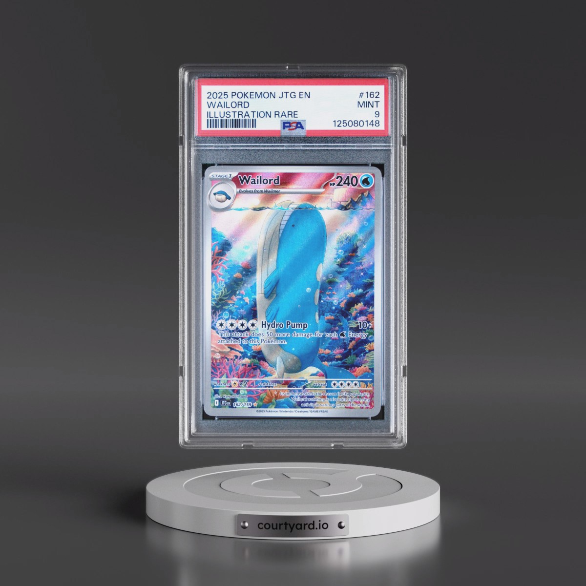 2025 Pokémon Jtg EN-Journey Together #162 Wailord - Illustration Rare (PSA 9 MINT)