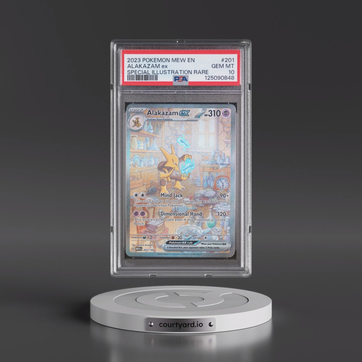 2023 Pokémon Mew EN-151 #201 Alakazam EX - Holo Special Illustration Rare (PSA 10 GEM MINT)