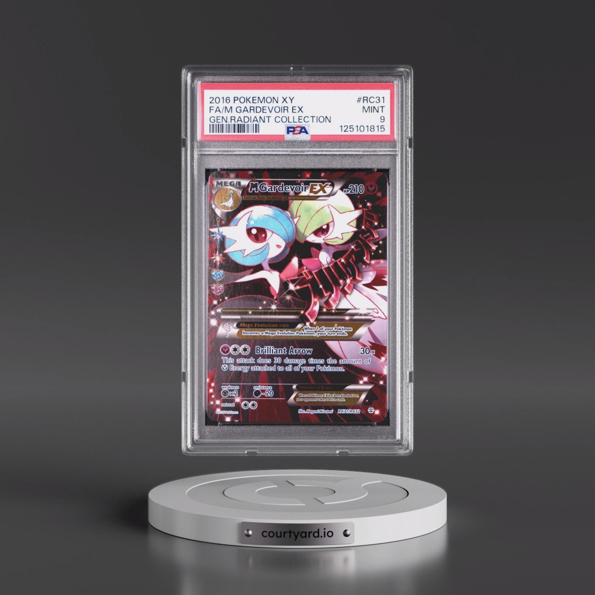 2016 Pokémon XY Generations Radiant Collection #RC31 M Gardevoir EX - Holo Full Art (PSA 9 MINT)