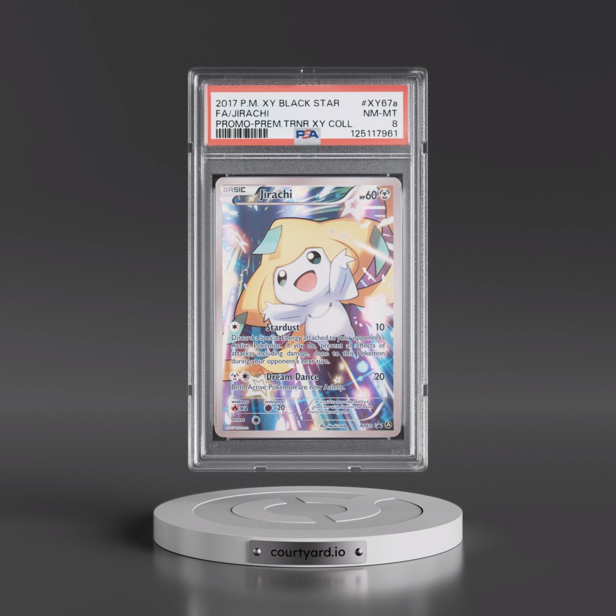 2017 Pokémon XY Black Star Promo #XY67a Jirachi - Full Art Premium Trainer XY Collection (PSA 8 NM-MT)