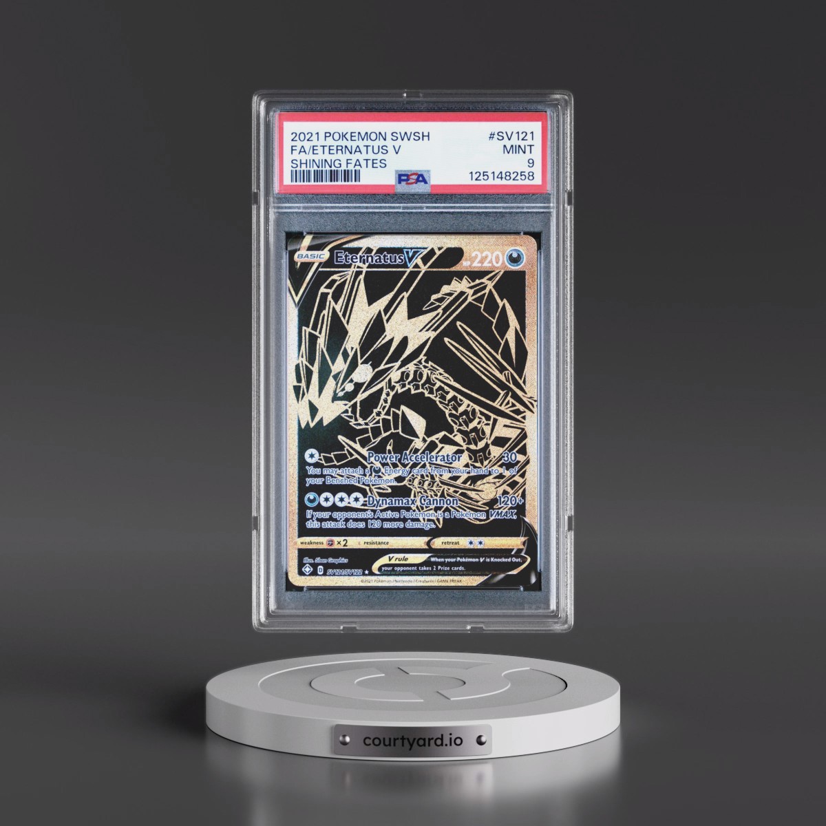 2021 Pokémon Sword & Shield Shining Fates #SV121 Eternatus V - Holo Full Art (PSA 9 MINT)