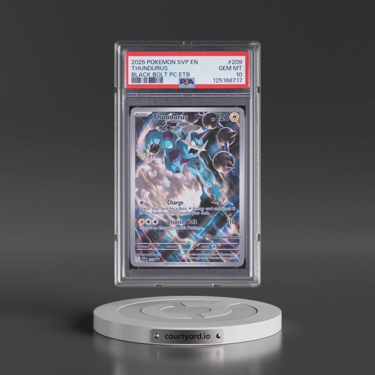2025 Pokémon Svp EN-SV Black Star Promo #209 Thundurus - Black Bolt Pokemon Center Elite Trainer Box (PSA 10 GEM MINT)