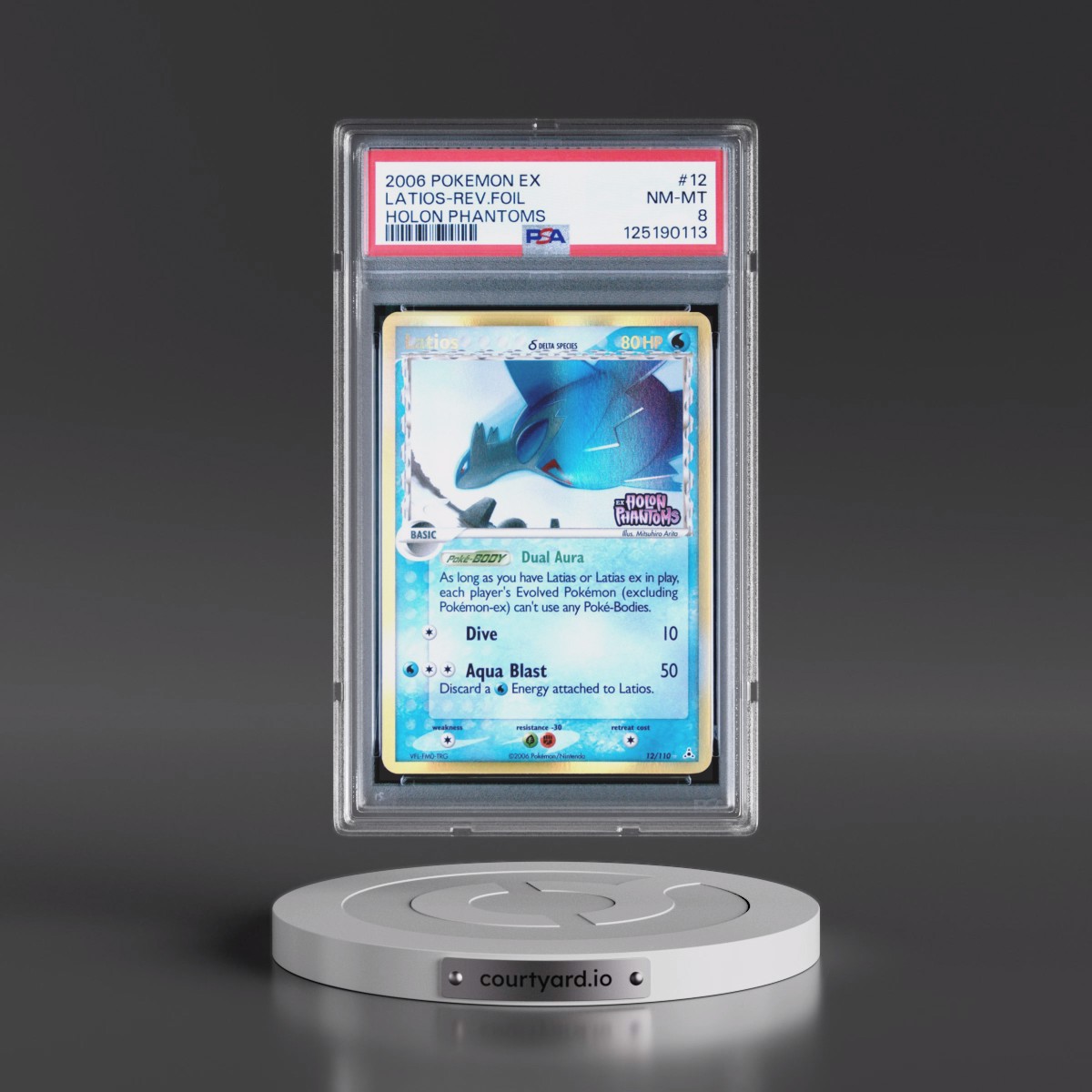 2006 Pokémon EX Holon Phantoms #12 Latios - Reverse Foil (PSA 8 NM-MT)