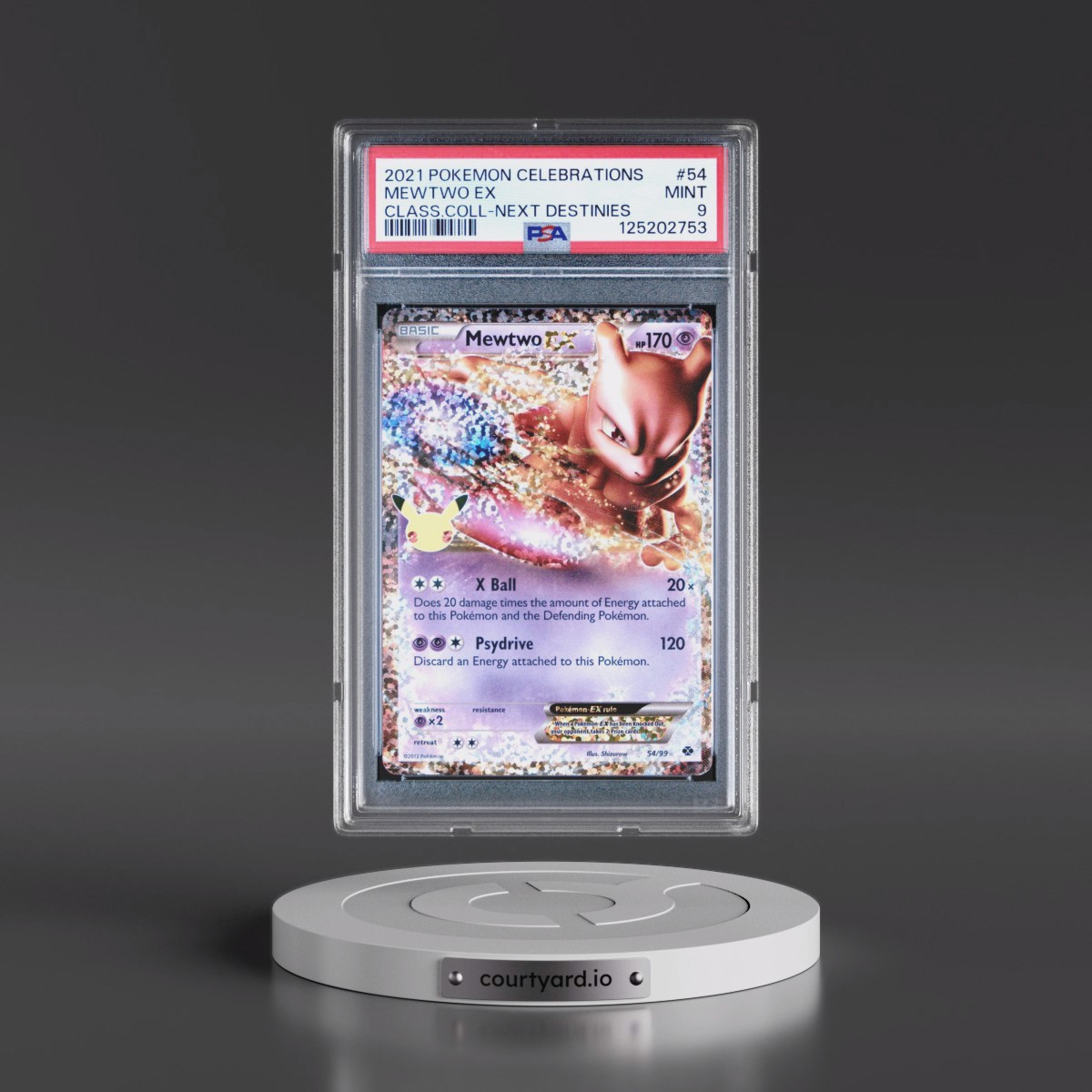 2021 Pokémon Celebrations Classic Collection #54 Mewtwo EX - Holo (PSA 9 MINT)