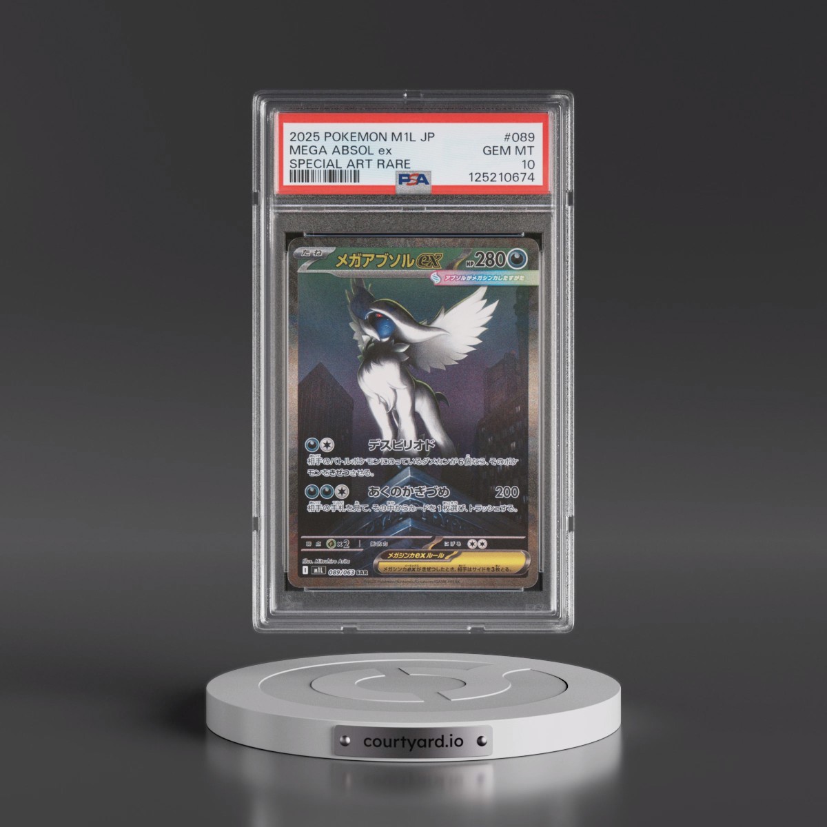 2025 Pokémon M1l-Mega Brave #089 Mega Absol EX - Holo Special Art Rare (PSA 10 GEM MINT)