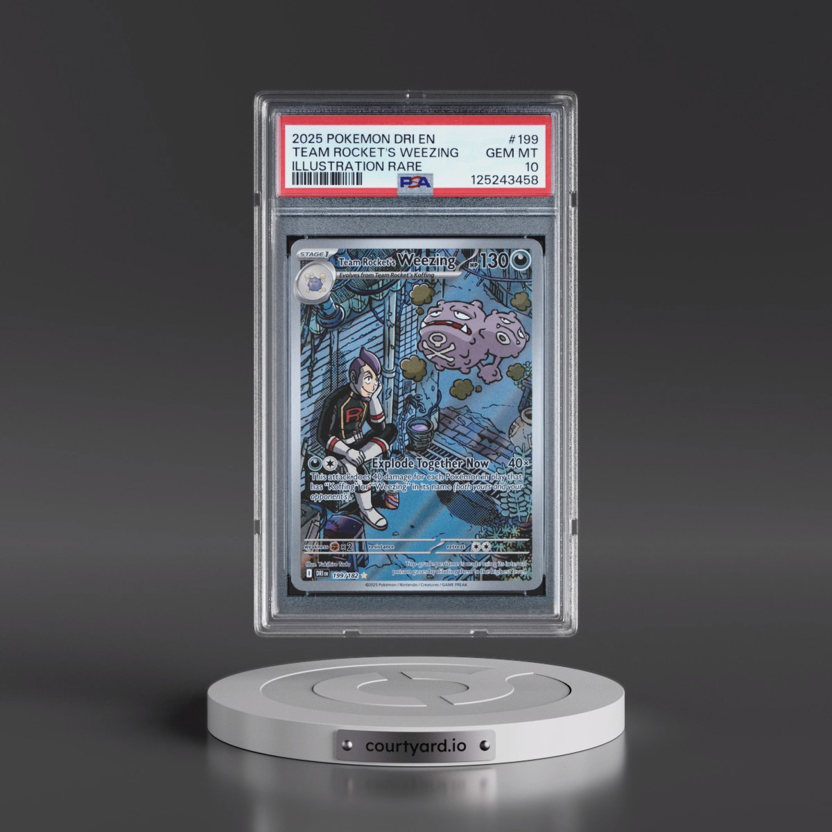 2025 Pokémon Dri EN-Destined Rivals #199 Team Rocket's Weezing - Illustration Rare (PSA 10 GEM MINT)