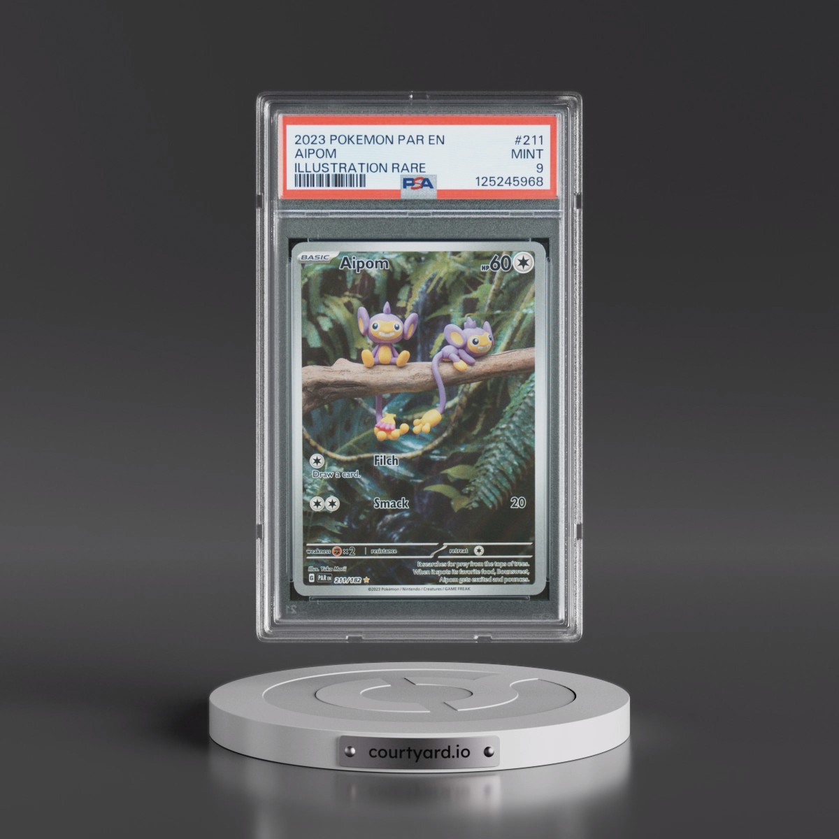 2023 Pokémon Par EN-Paradox Rift #211 Aipom - Illustration Rare (PSA 9 MINT)