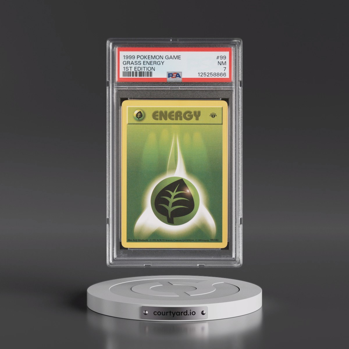 1999 Pokémon Game #99 Grass Energy - 1st Edition (PSA 7 NM)