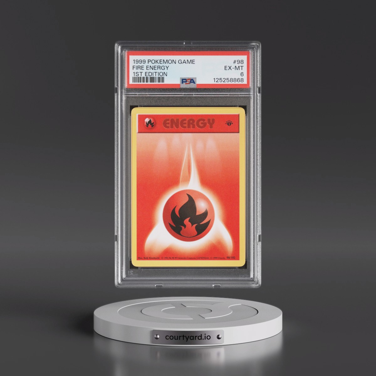 1999 Pokémon Game #98 Fire Energy - 1st Edition (PSA 6 EX-MT)