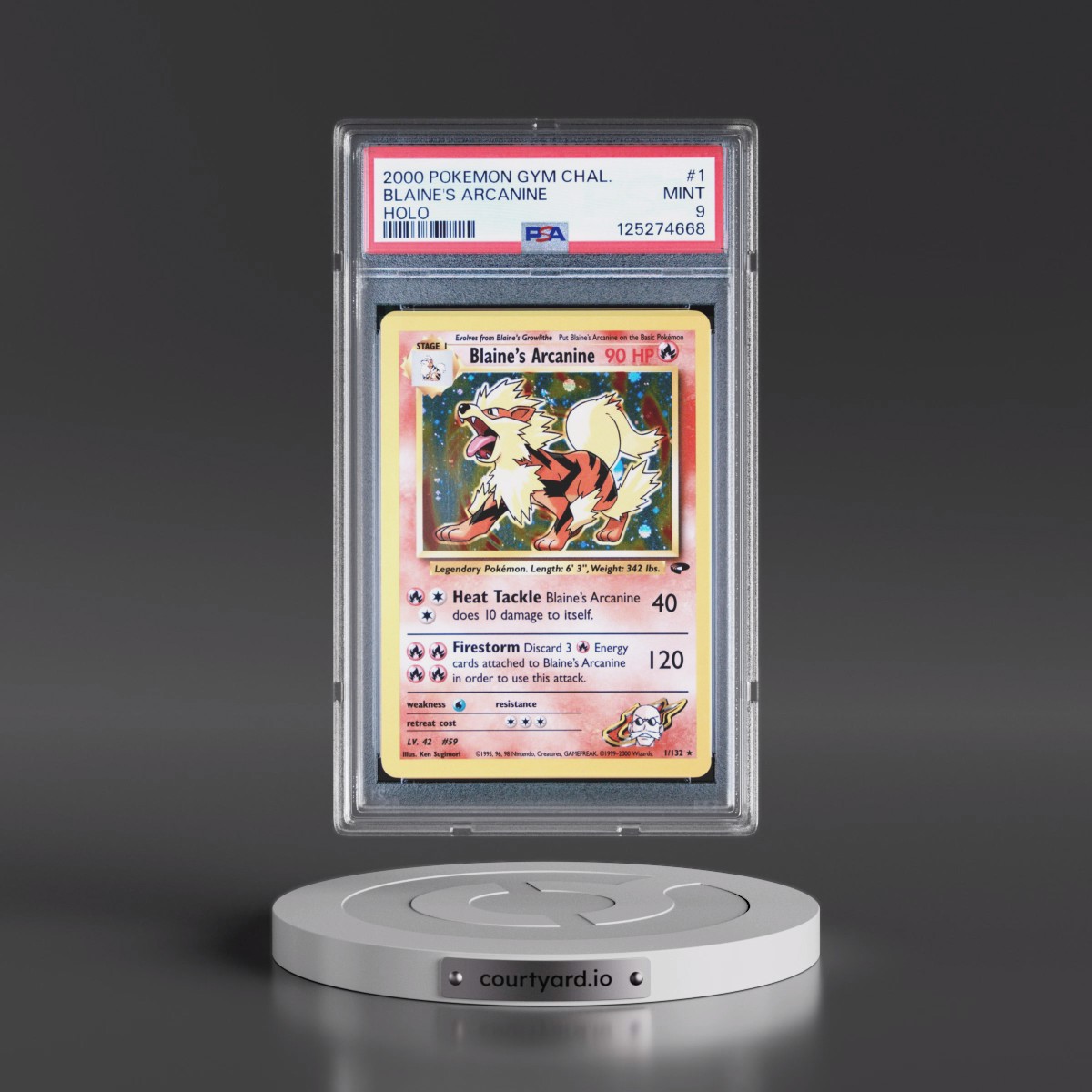 2000 Pokémon Gym Challenge #1 Blaine's Arcanine - Holo (PSA 9 MINT)