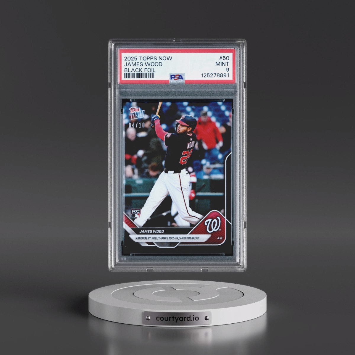 2025 Topps Now James Wood - Black Foil #50 PSA 9