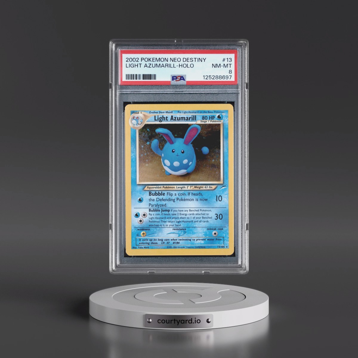 2002 Pokémon Neo Destiny #13 Light Azumarill - Holo (PSA 8 NM-MT)