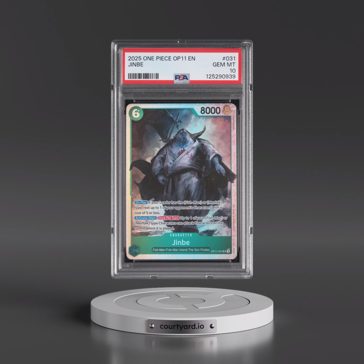 2025 One Piece OP11-A Fist of Divine Speed #031 Jinbe (PSA 10 GEM MINT)