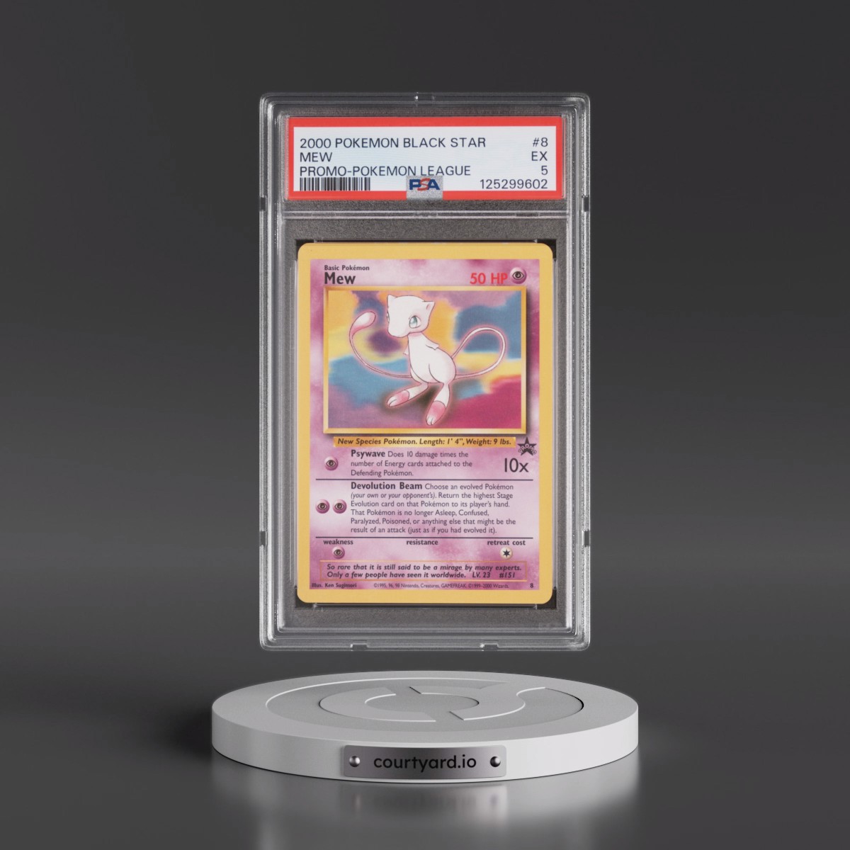 2000 Pokémon Promo Black Star #8 Mew - Pokemon League (PSA 5 EX)