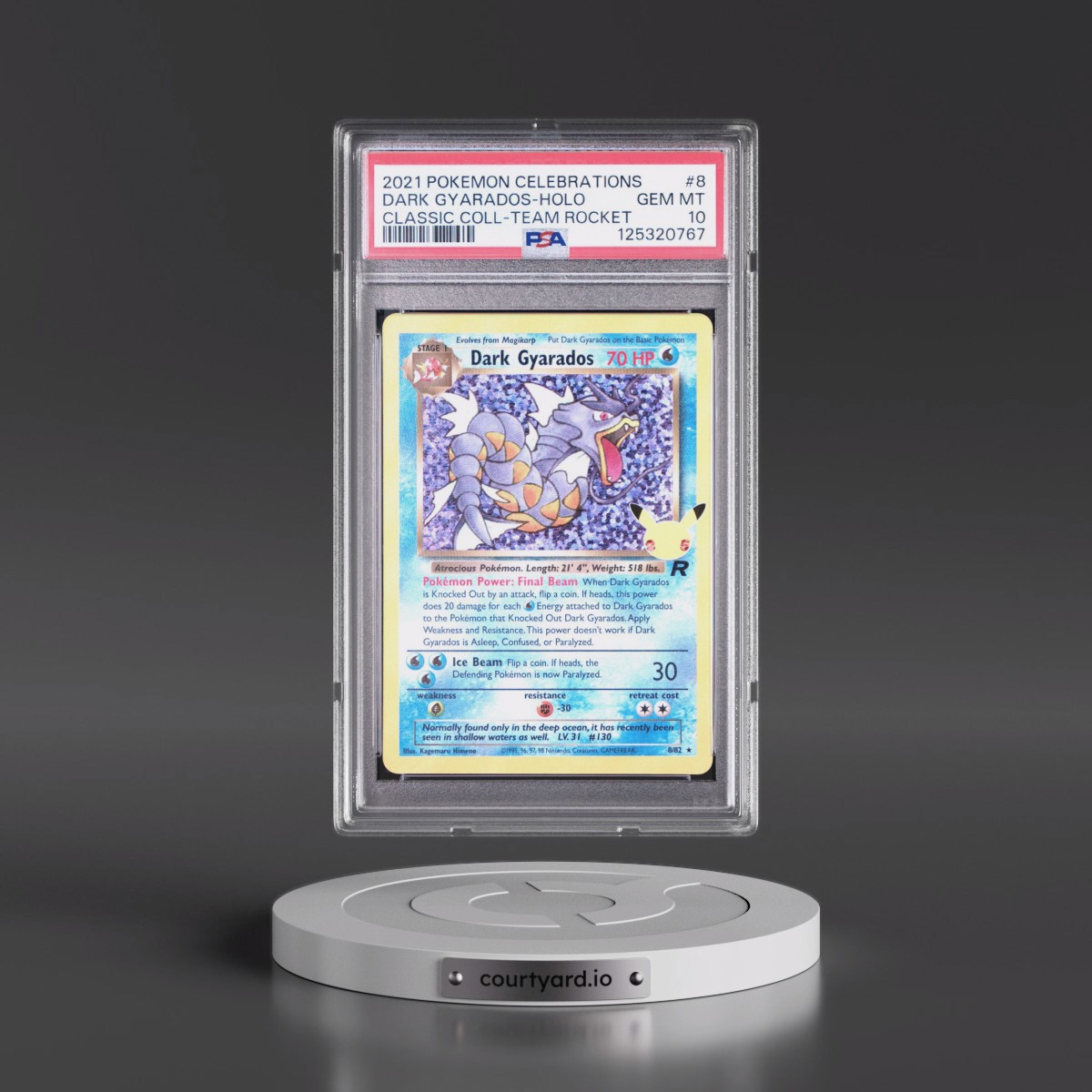 2021 Pokémon Celebrations Classic Collection #8 Dark Gyarados - Holo (PSA 10 GEM MINT)