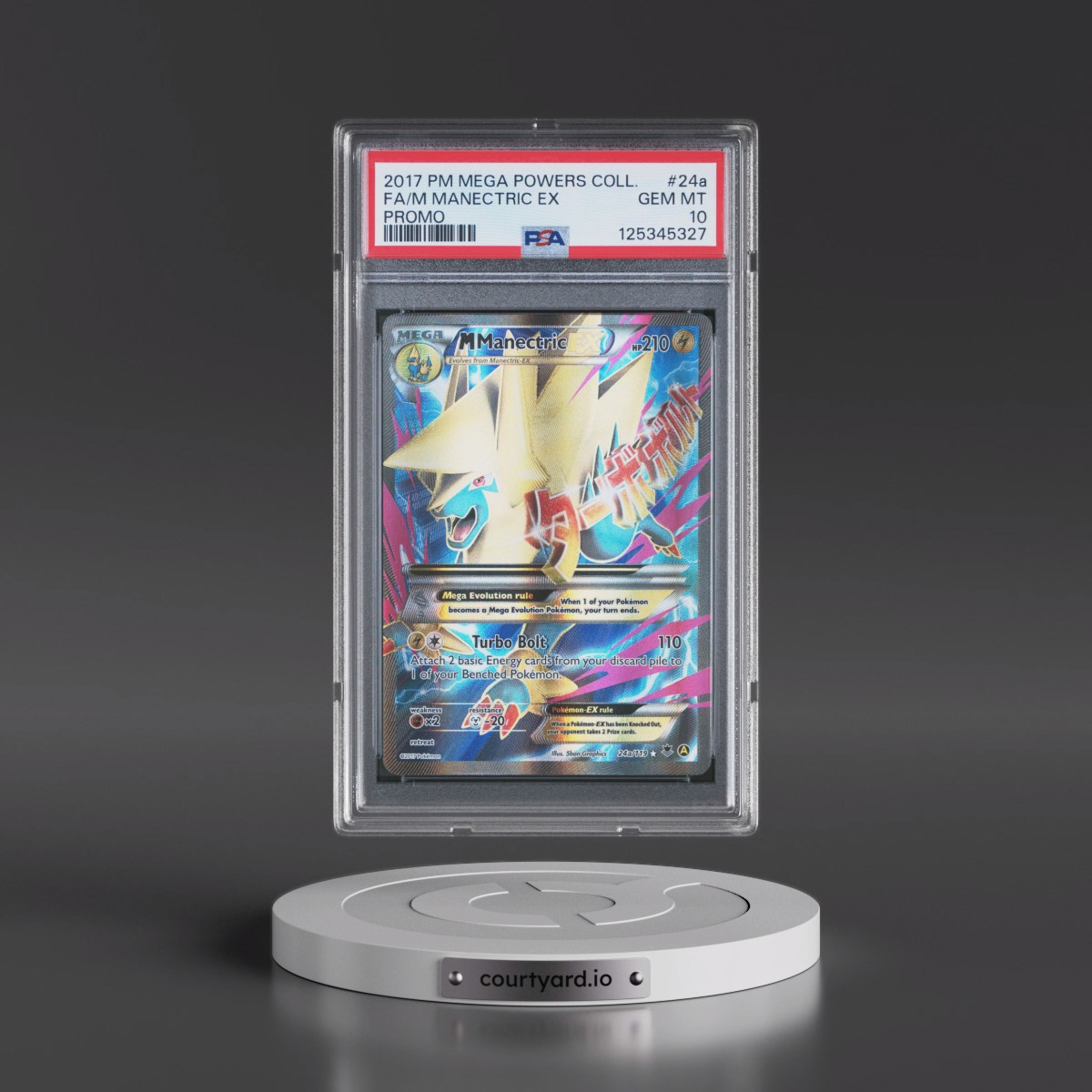 2017 Pokémon Mega Powers Collection Promo #24a M Manectric EX - Holo Full Art (PSA 10 GEM MINT)