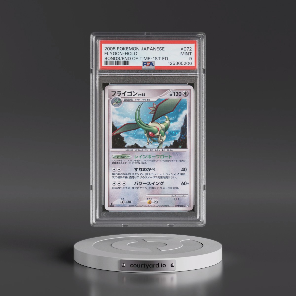 2008 Pokémon Bonds to the End of Time #072 Flygon - 1st Edition Holo (PSA 9 MINT)