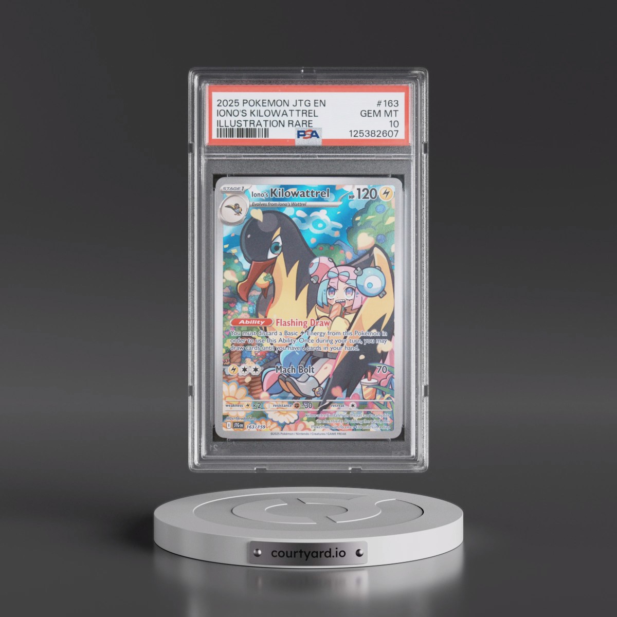 2025 Pokémon Jtg EN-Journey Together #163 Iono's Kilowattrel - Illustration Rare (PSA 10 GEM MINT)