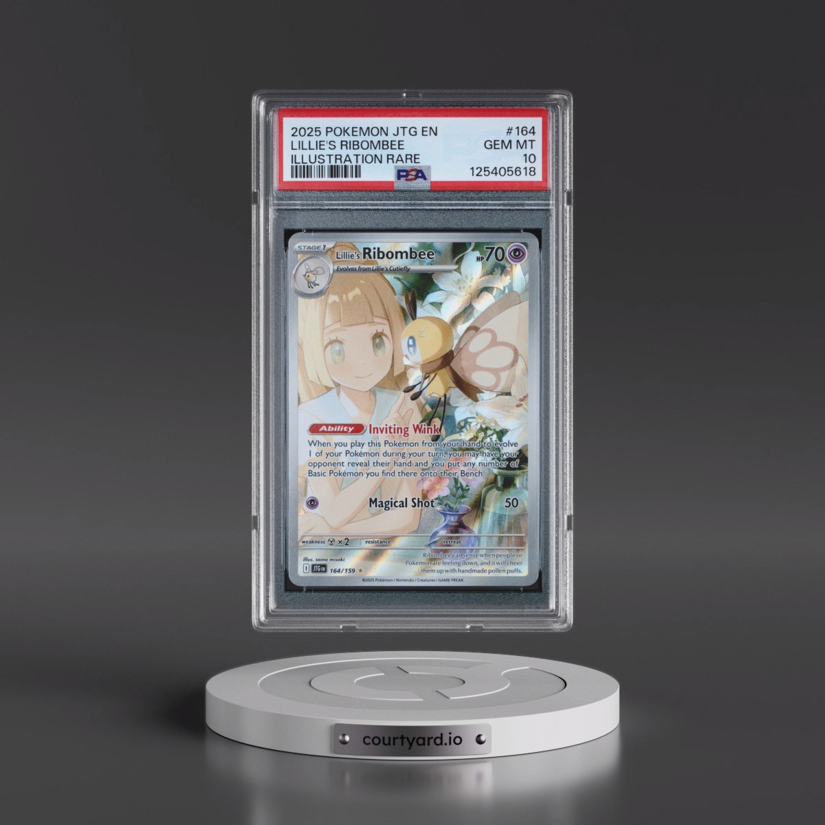 2025 Pokémon Jtg EN-Journey Together #164 Lillie's Ribombee - Illustration Rare (PSA 10 GEM MINT)