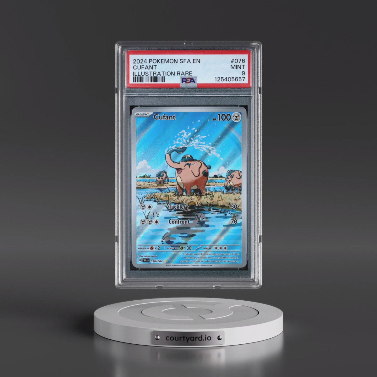 2024 Pokémon Sfa EN-Shrouded Fable #076 Cufant - Illustration Rare (PSA 9 MINT)