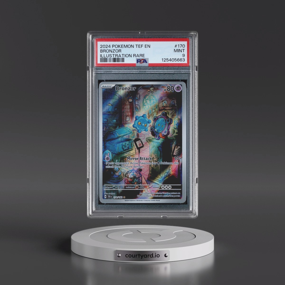 2024 Pokémon Tef EN-Temporal Forces #170 Bronzor - Illustration Rare (PSA 9 MINT)