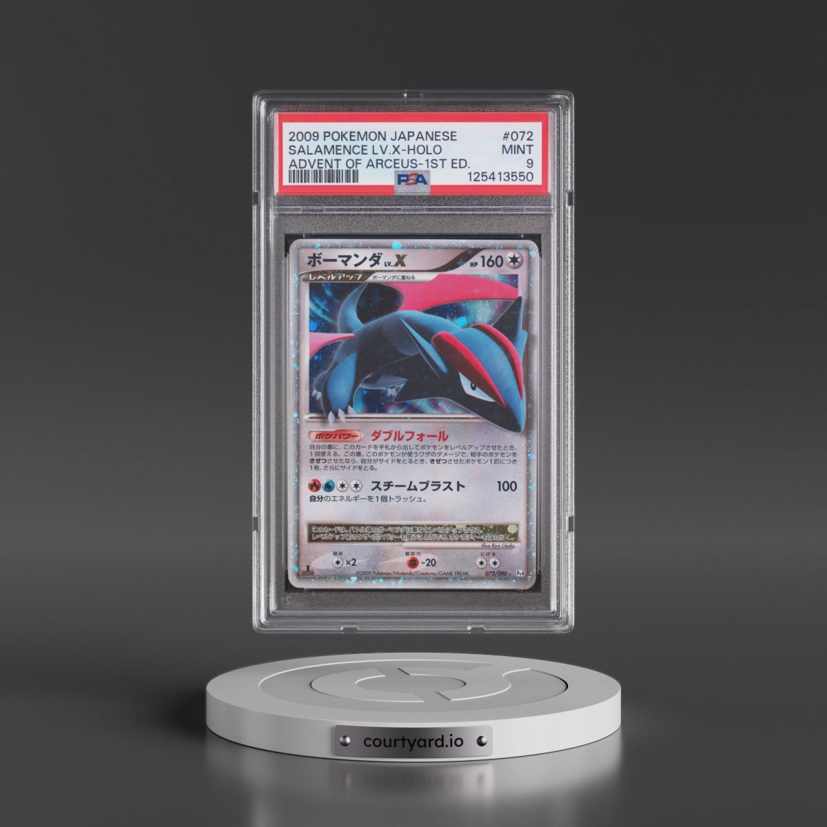 2009 Pokémon Advent of Arceus #072 Salamence LV.X - 1st Edition Holo (PSA 9 MINT)
