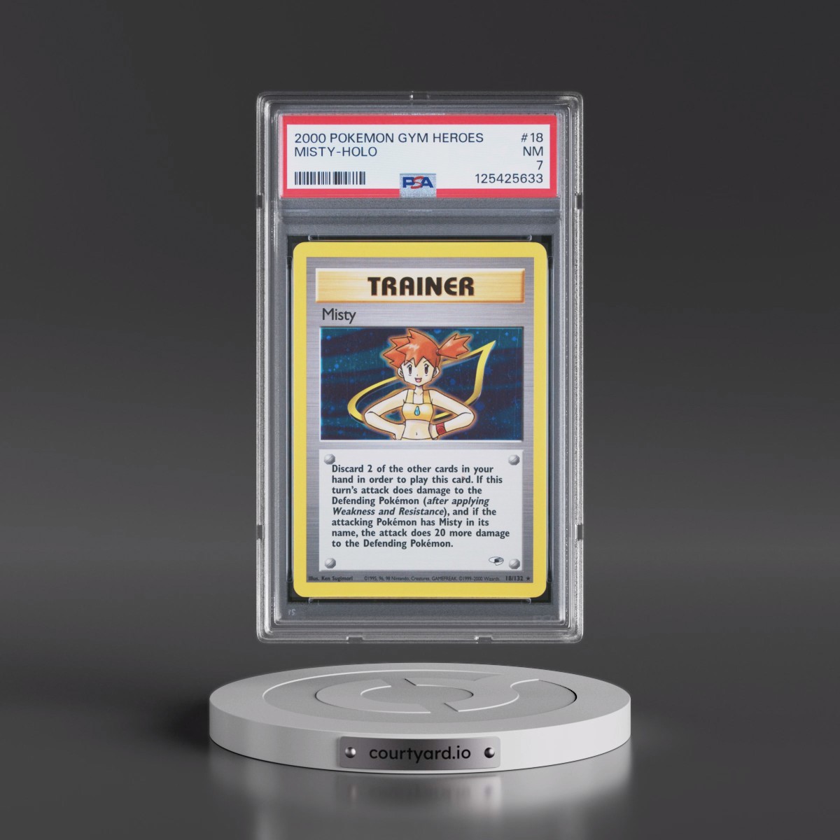 2000 Pokémon Gym Heroes #18 Misty - Holo (PSA 7 NM)