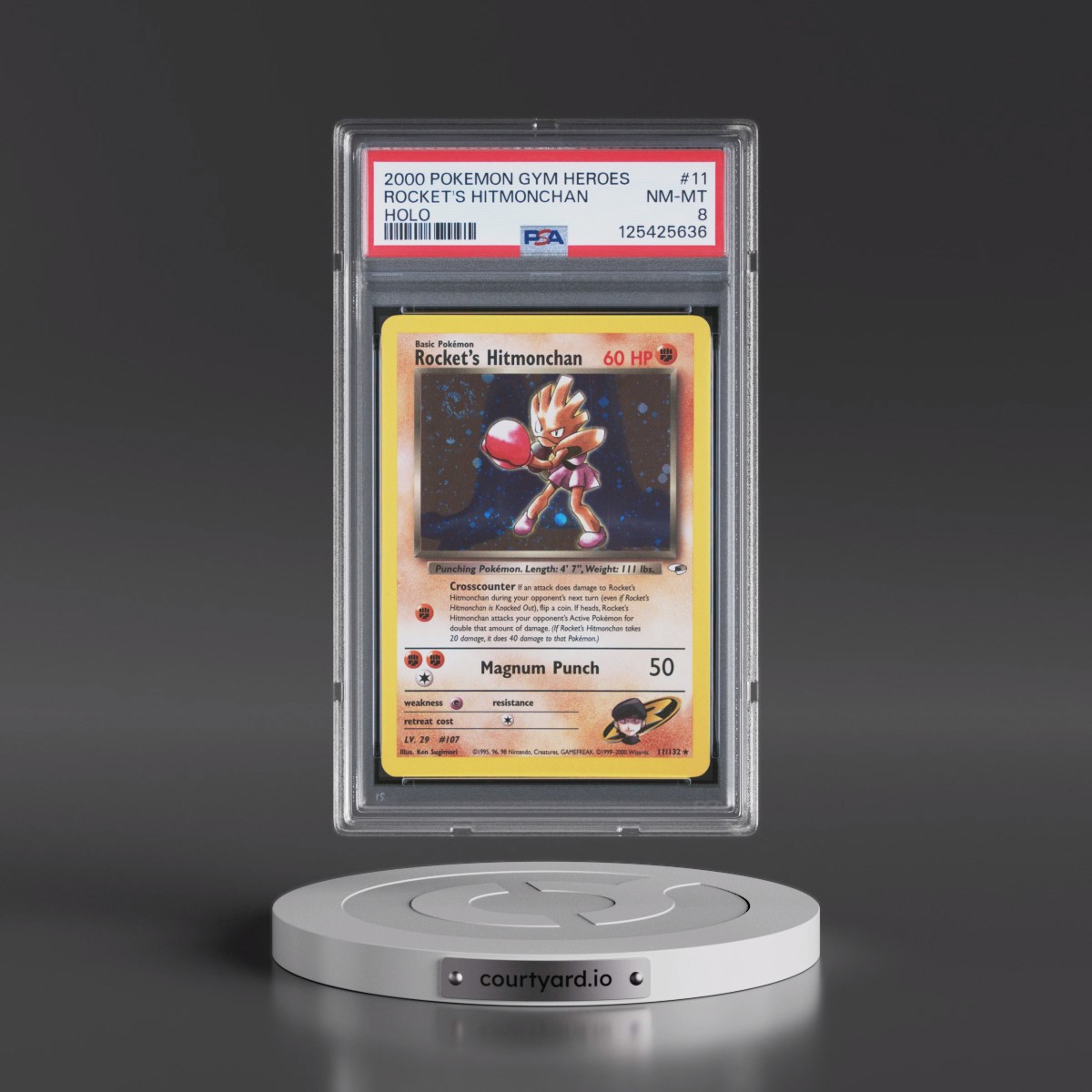 2000 Pokémon Gym Heroes #11 Rocket's Hitmonchan - Holo (PSA 8 NM-MT)