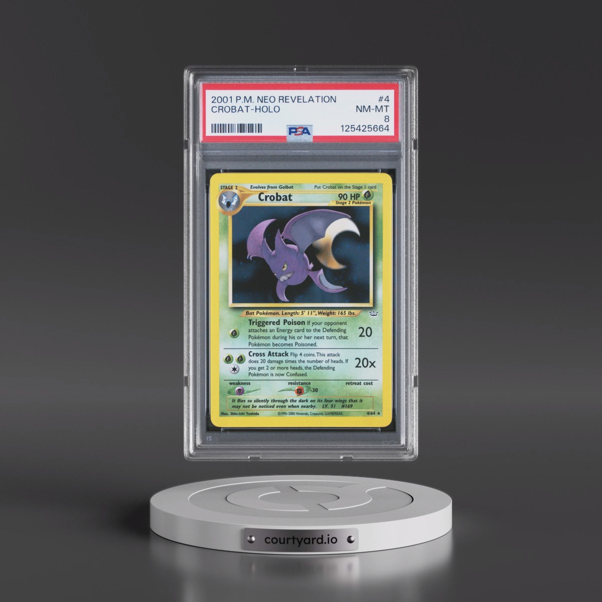 2001 Pokémon Neo Revelation #4 Crobat - Holo (PSA 8 NM-MT)
