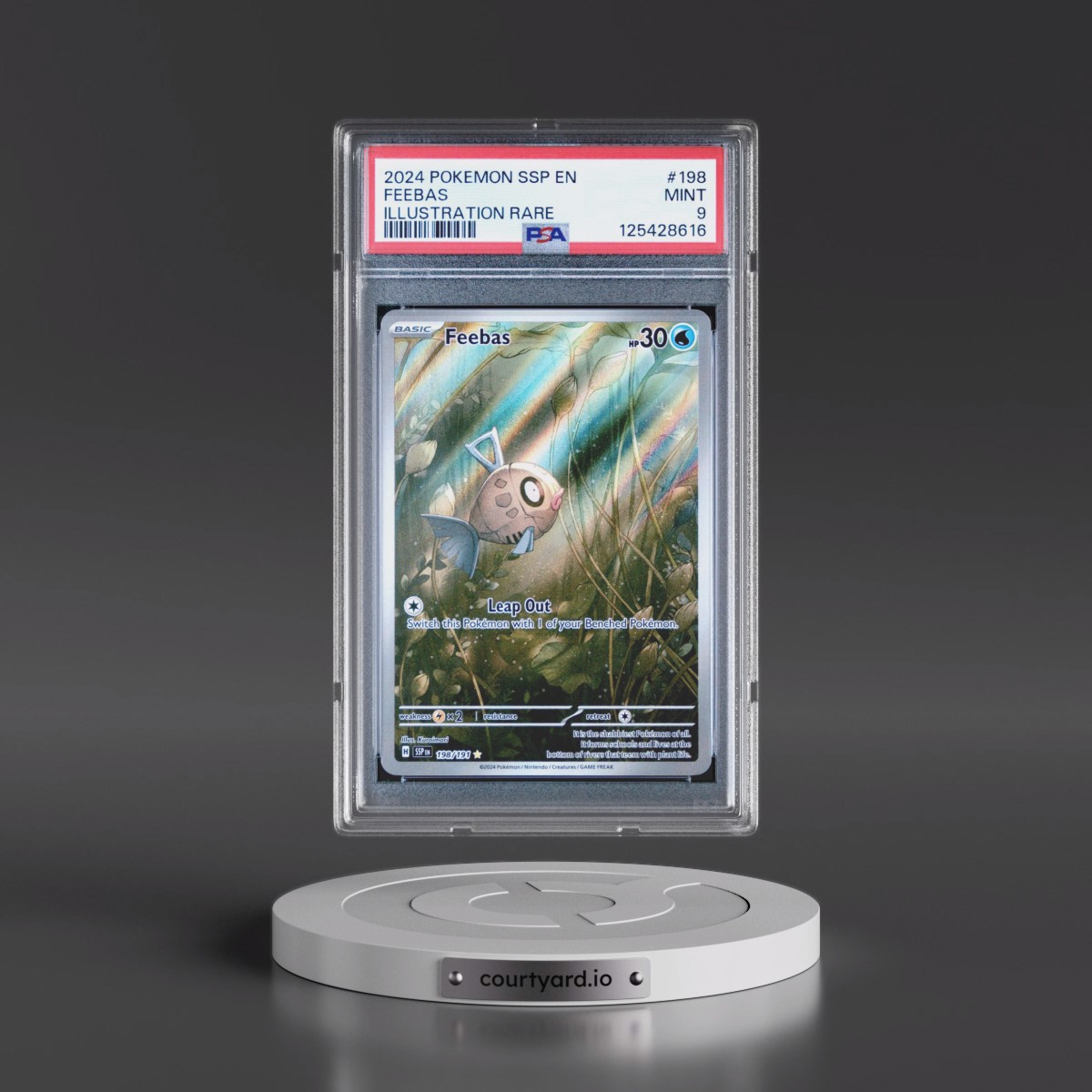 2024 Pokémon Ssp EN-Surging Sparks #198 Feebas - Illustration Rare (PSA 9 MINT)